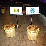 Two touch monitors with the Henlein watch on the left and the Melanchthon watch on the right